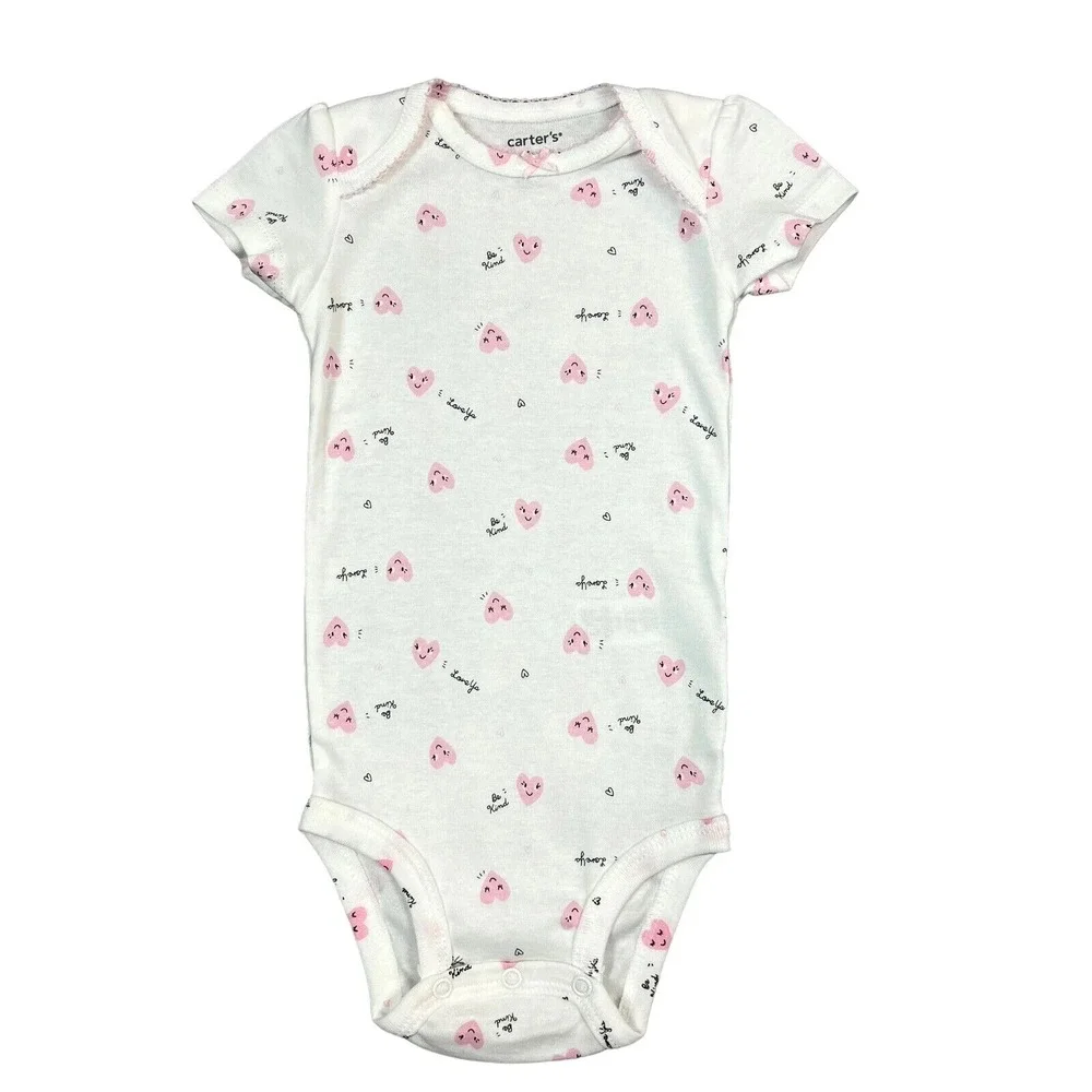 Carters Baby Girls 3pc Outfit Tops & Leggings Set Size 6 Months Pink-White-Black